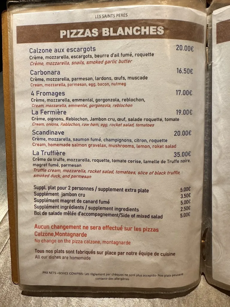 Menu_Restaurant Les Saints Pères_Thorens_immagine_2