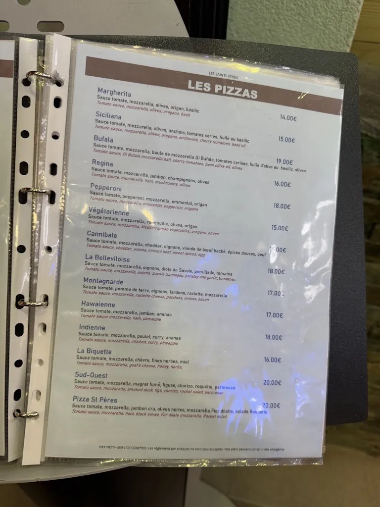 Menu_Restaurant Les Saints Pères_Thorens_immagine_3