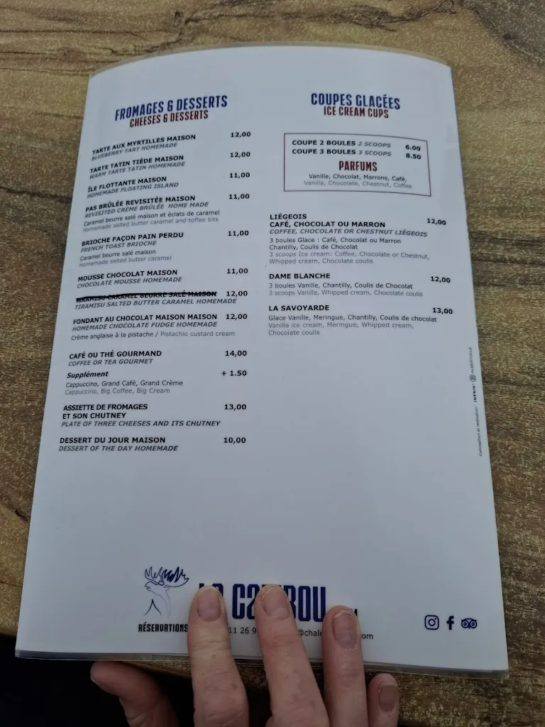 Menu_Chalet Le Caribou_Thorens_image_1