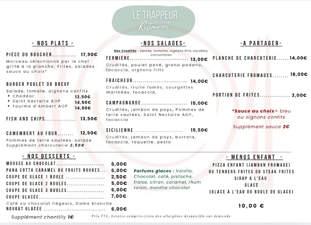 Menu_La Cabane du Trappeur_Aydat_image_1