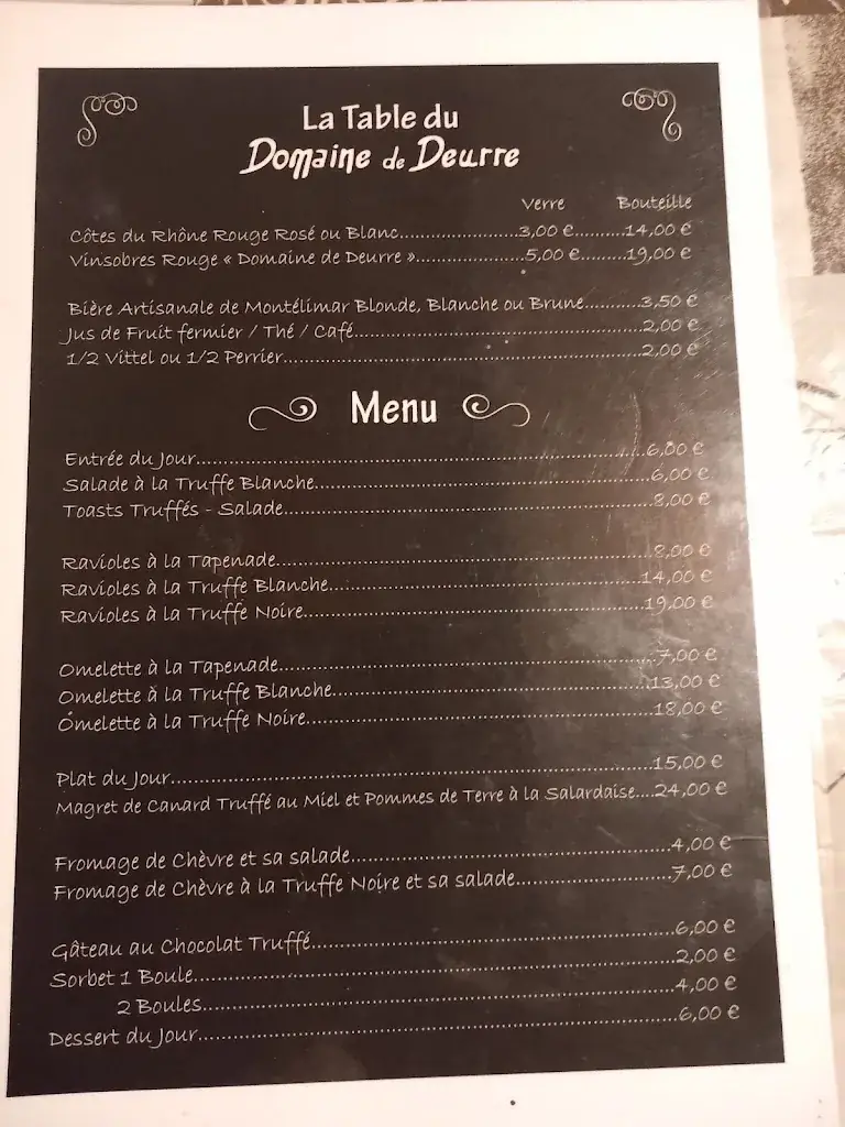 Menu_Restaurant du domainede deurre_Vinsobres_image_1
