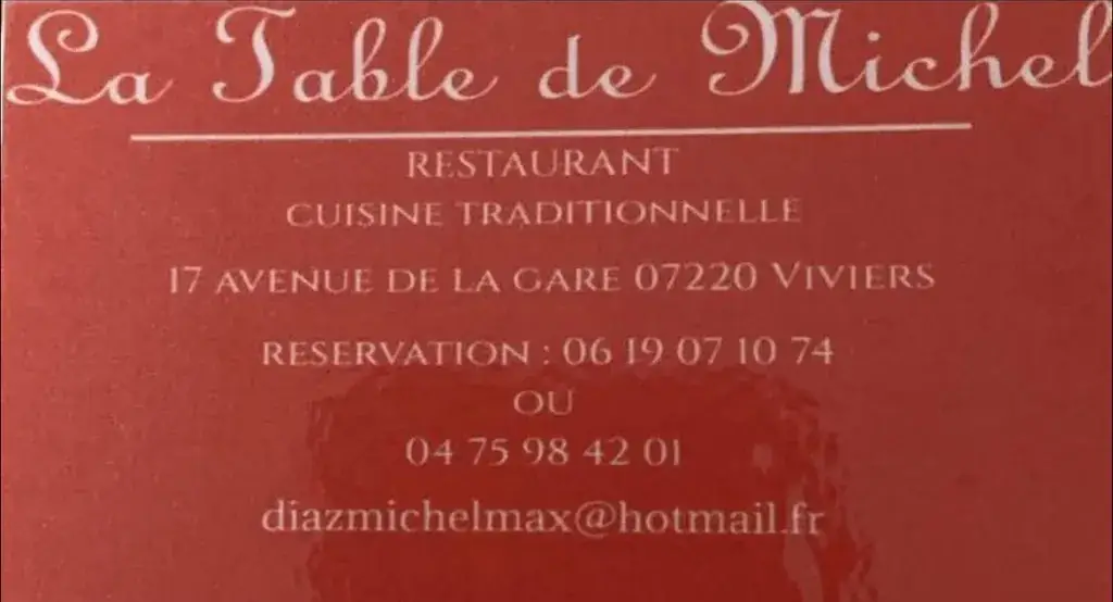 Menu_La table de Michel_Viviers_image_1