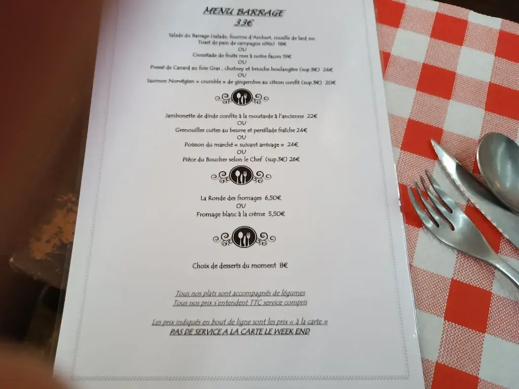 Menu_L’Oberge du Barrage_Villerest_image_2