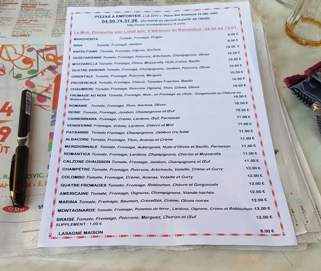 Menu_Le Romantica Viry_Viry_image_3