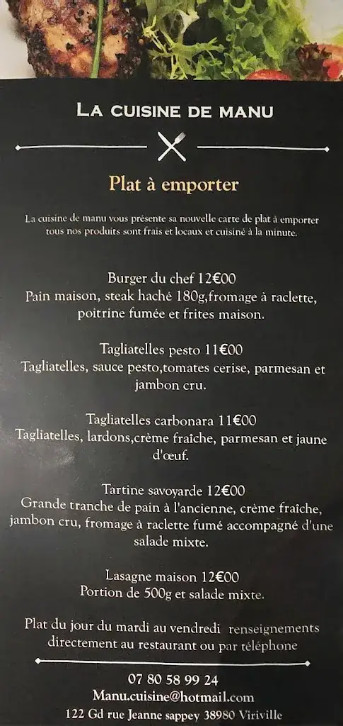 Menü_La Cuisine de Manu - restaurant, traiteur_Viriville_Bild_1