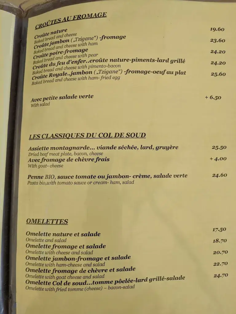 Menu_Restaurant-Auberge Col-de-Soud_Villars-sur-Ollon_immagine_1