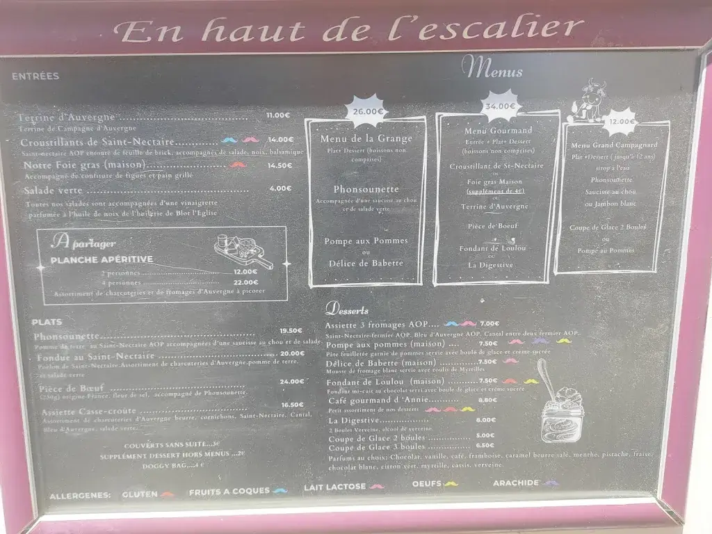 Menu_Auberge la Grange d'Alphonse_Saint-Nectaire_image_2