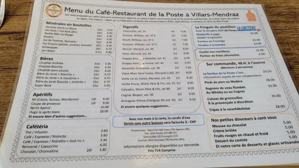 Menu_Café-Restaurant de la Poste et Cavin Traiteurs_Villars-Mendraz_image_3