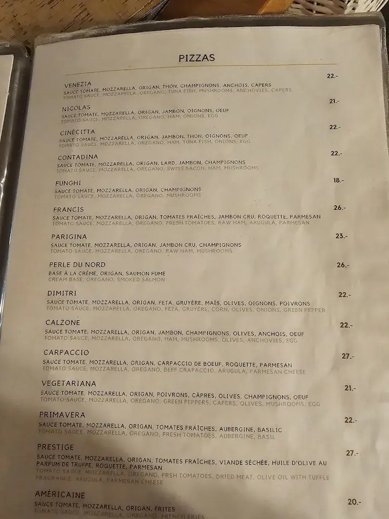 Menu_Le Francis Restaurant & Pizzeria_Villars-sur-Ollon_image_1