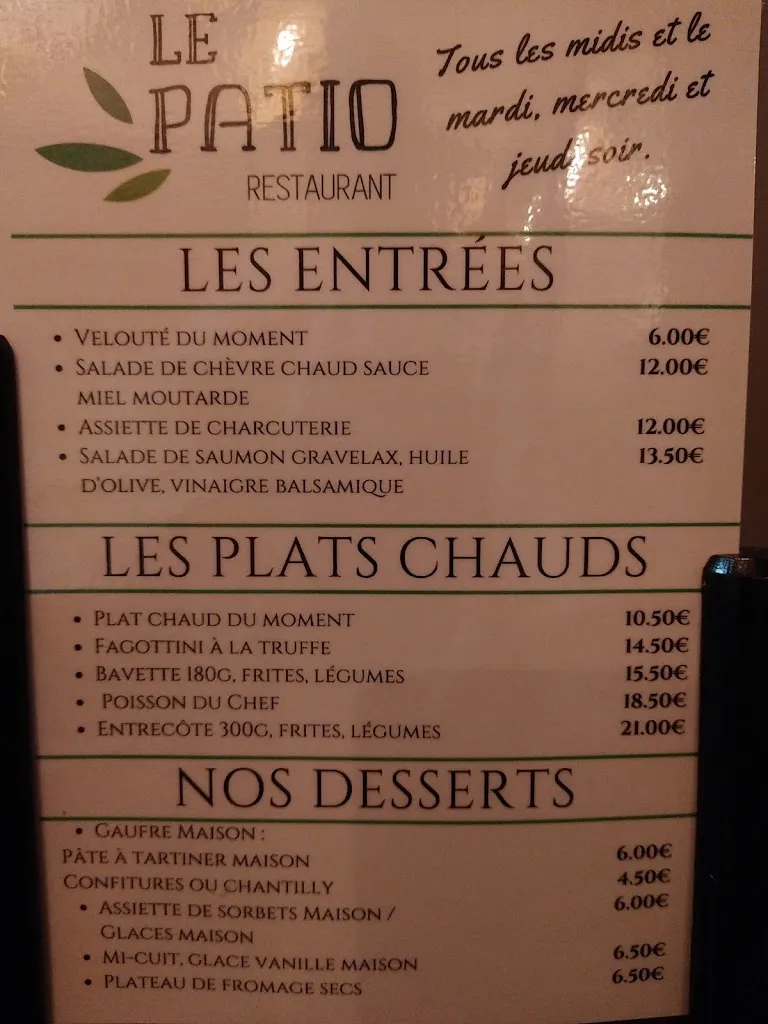 Menu_Le Patio - Restaurant & Gîte_Yssingeaux_imagen_2