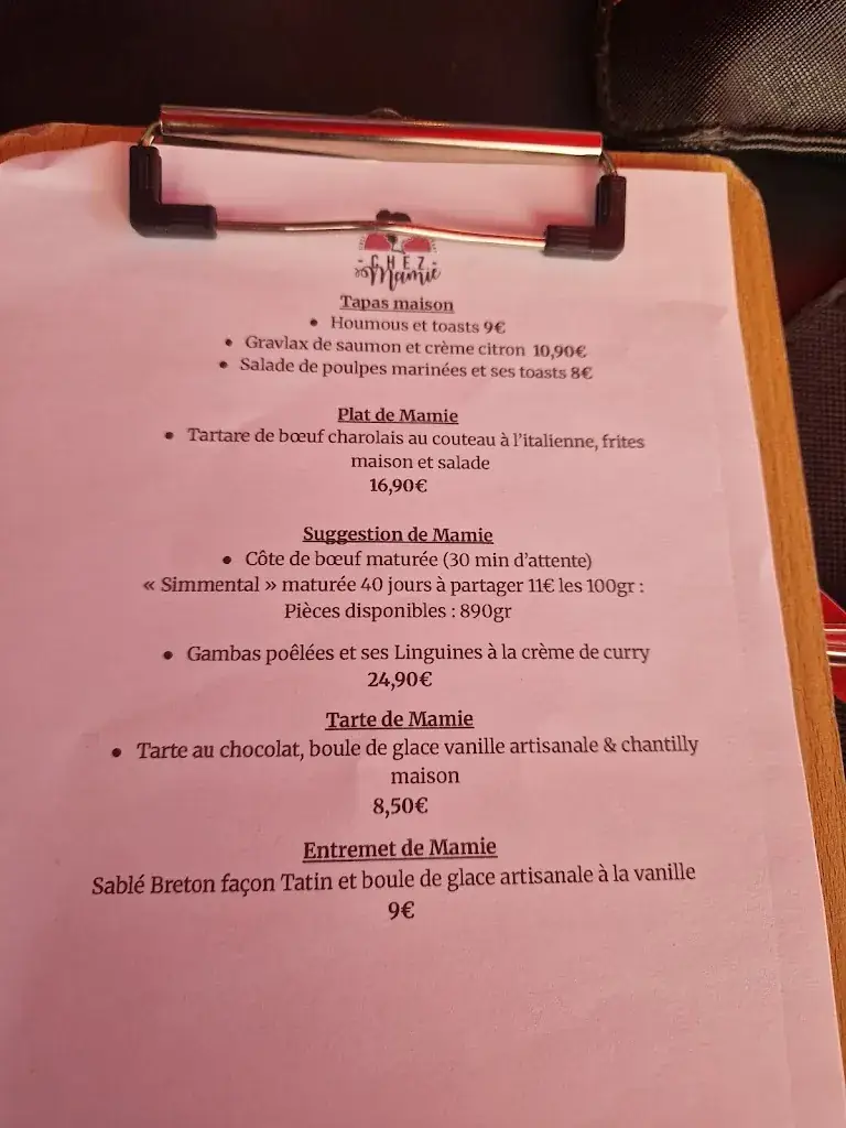 Menu_Restaurant Chez Mamie_Villard-de-Lans_immagine_1