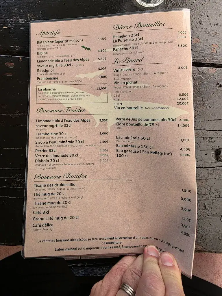 Menu_Auberge de Malaterre._Villard-de-Lans_image_1