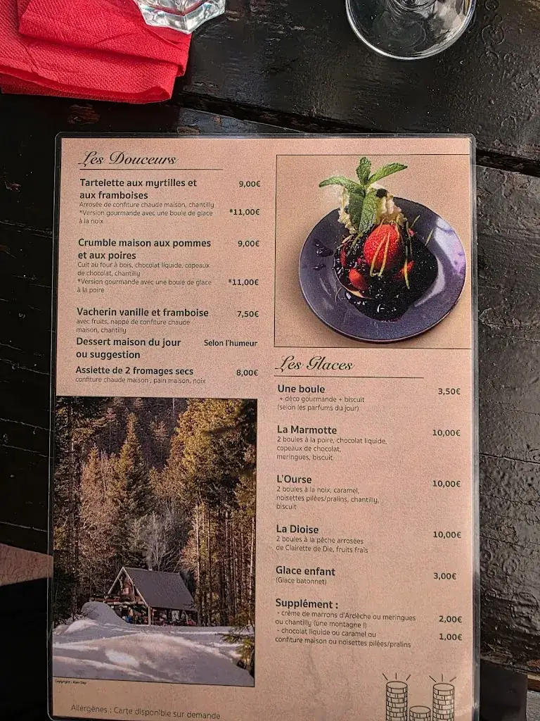 Menu_Auberge de Malaterre._Villard-de-Lans_image_4