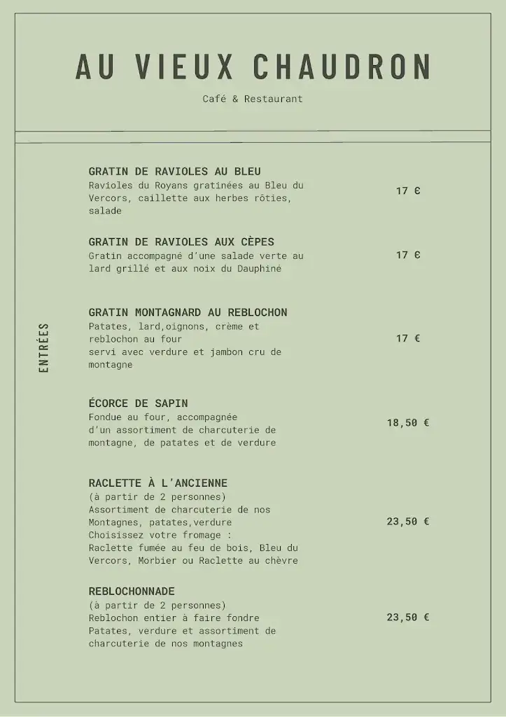 Menu_Au Vieux Chaudron_Villard-de-Lans_immagine_2