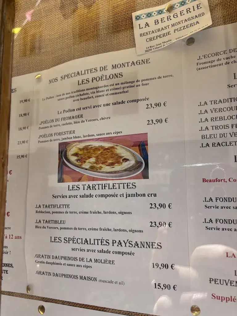 Menu_La Bergerie_Villard-de-Lans_immagine_2