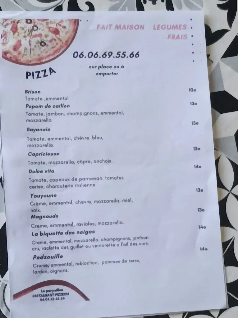 Menu_Le Parpaillou, cuisine italienne & Pizza artisanale_Villard-de-Lans_image_3