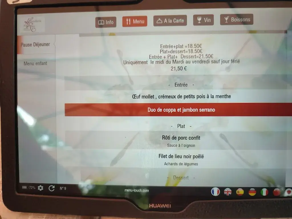 Menu_hostellerie du rooy_Villeneuve-sur-Lot_image_1