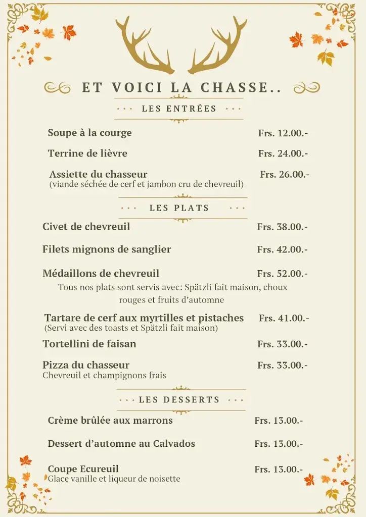Menu_Restaurant de l'Aigle_Villeneuve_immagine_2
