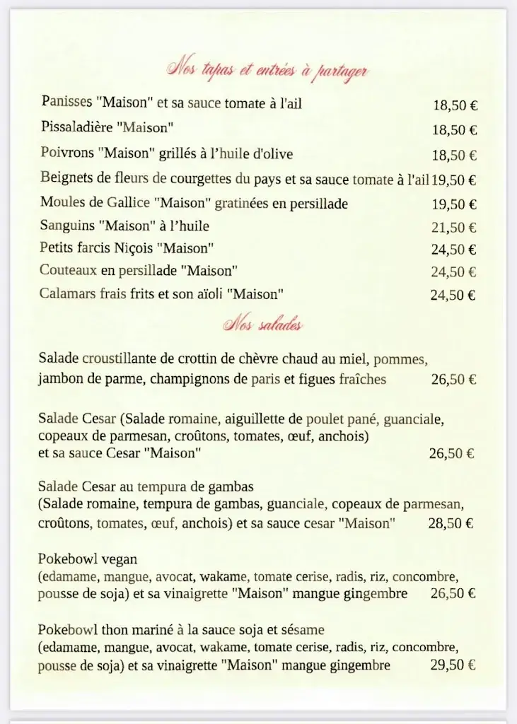 Menu_La Cabane Villeneuve-Loubet_Villeneuve-Loubet_immagine_2