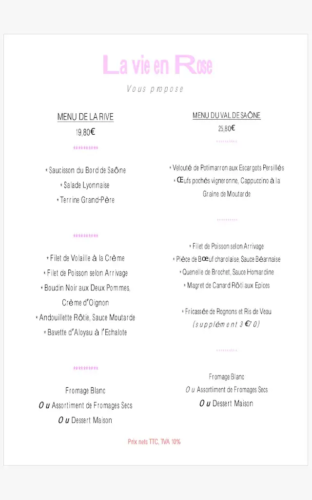 Menu_La Vie En Rose_Albigny-sur-Saône_image_1