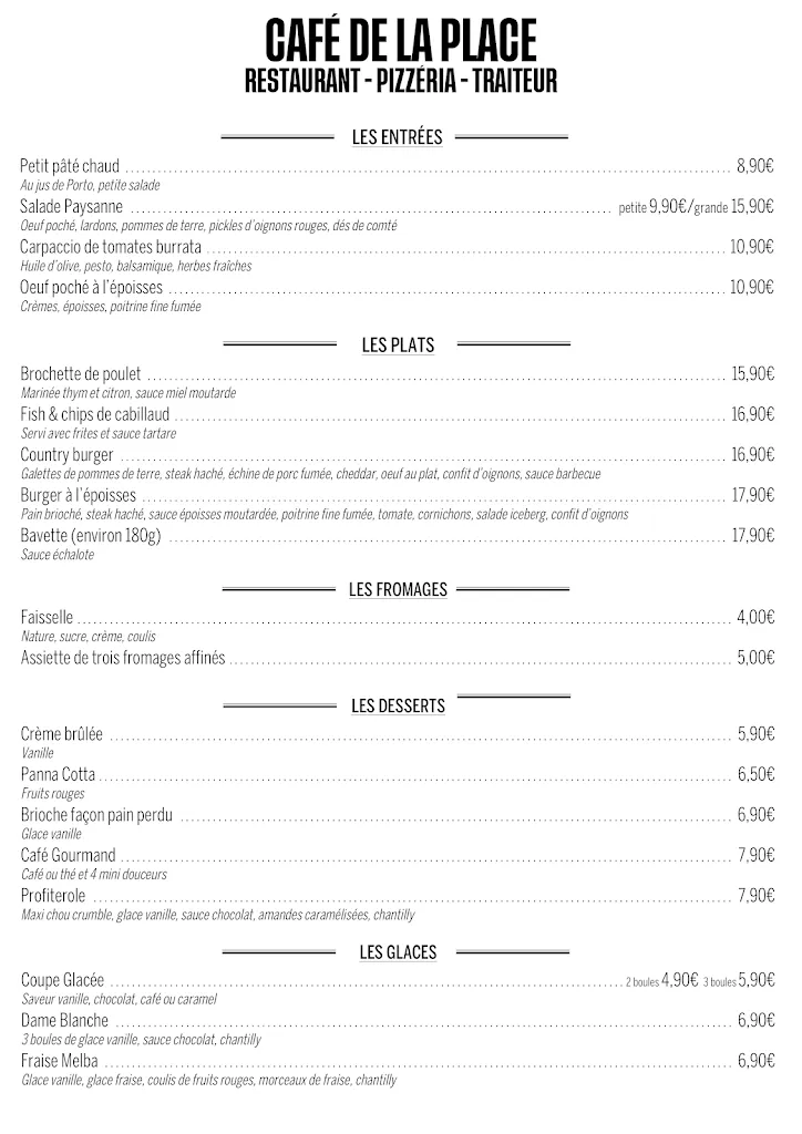 Menu_Café de la Place : Restaurant - Pizzeria - Traiteur_Aiserey_image_3