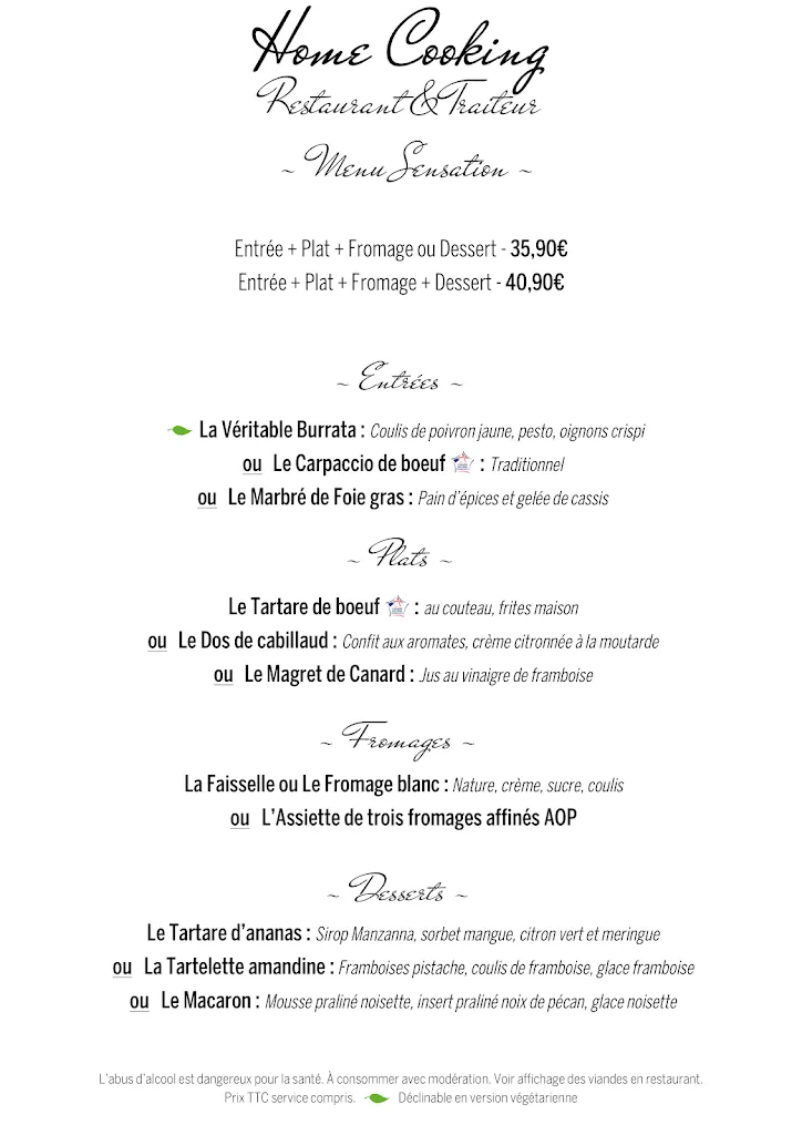 Menu_Home Cooking Restaurant - Traiteur_Brazey-en-Plaine_immagine_2