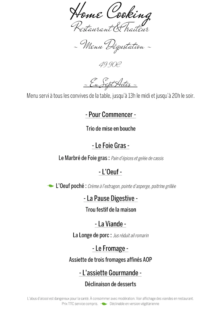 Menu_Home Cooking Restaurant - Traiteur_Brazey-en-Plaine_immagine_3