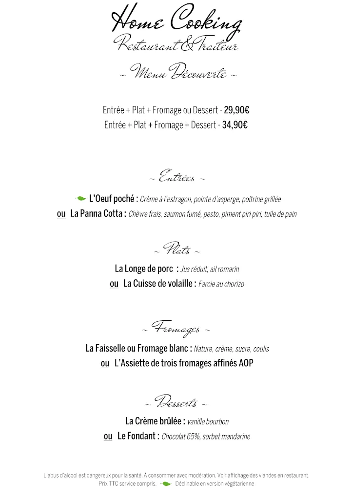 Menu_Home Cooking Restaurant - Traiteur_Brazey-en-Plaine_immagine_4