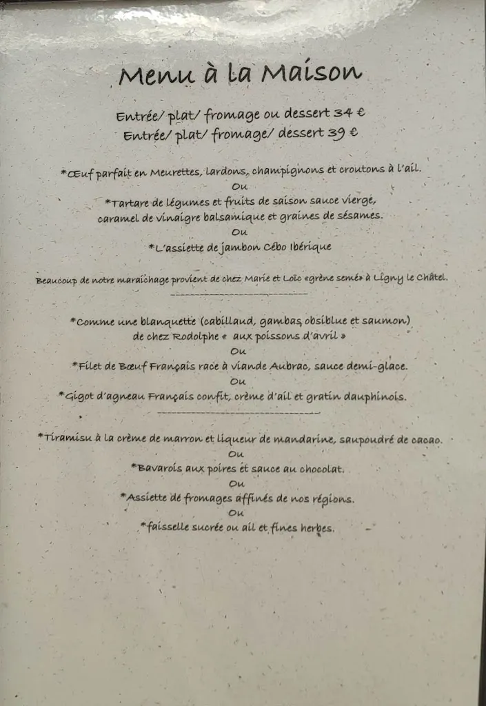 Menu_Restaurant À la maison_Auxerre_immagine_1