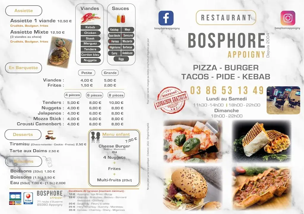 Menu_BOSPHORE Appoigny - Pizza Pidé Burger Tacos Kebab_Appoigny_image_2
