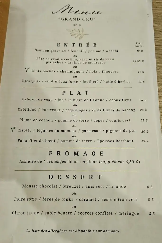Menu_Le Sarment_Auxerre_image_3