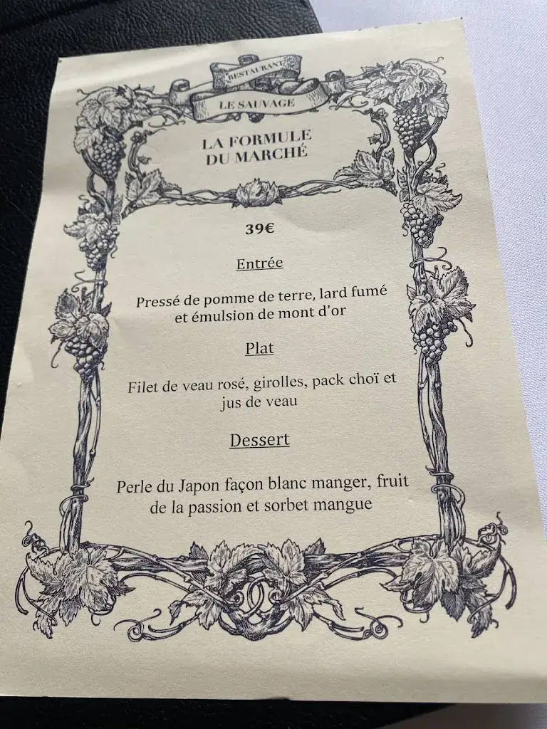 Menu_Restaurant Le Sauvage_Besançon_image_1