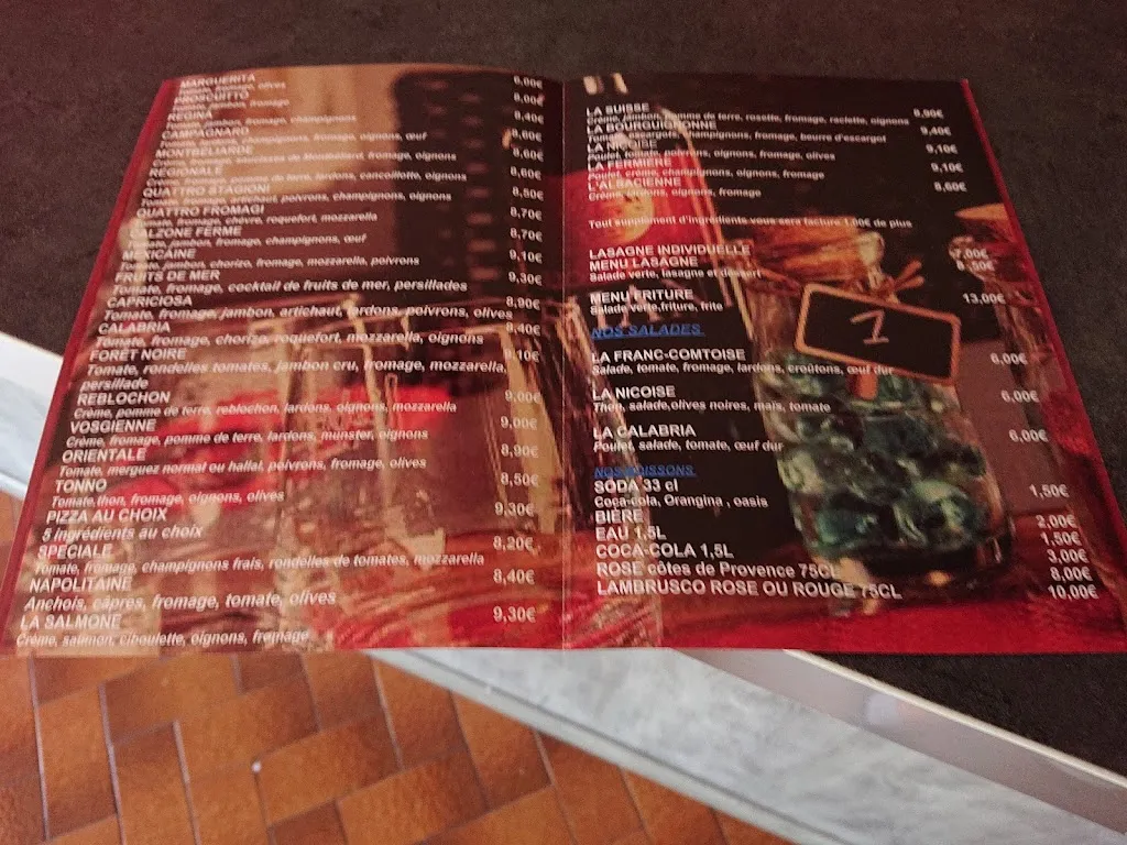 Menu_Pizzeria La Calabria_Bavans_image_1