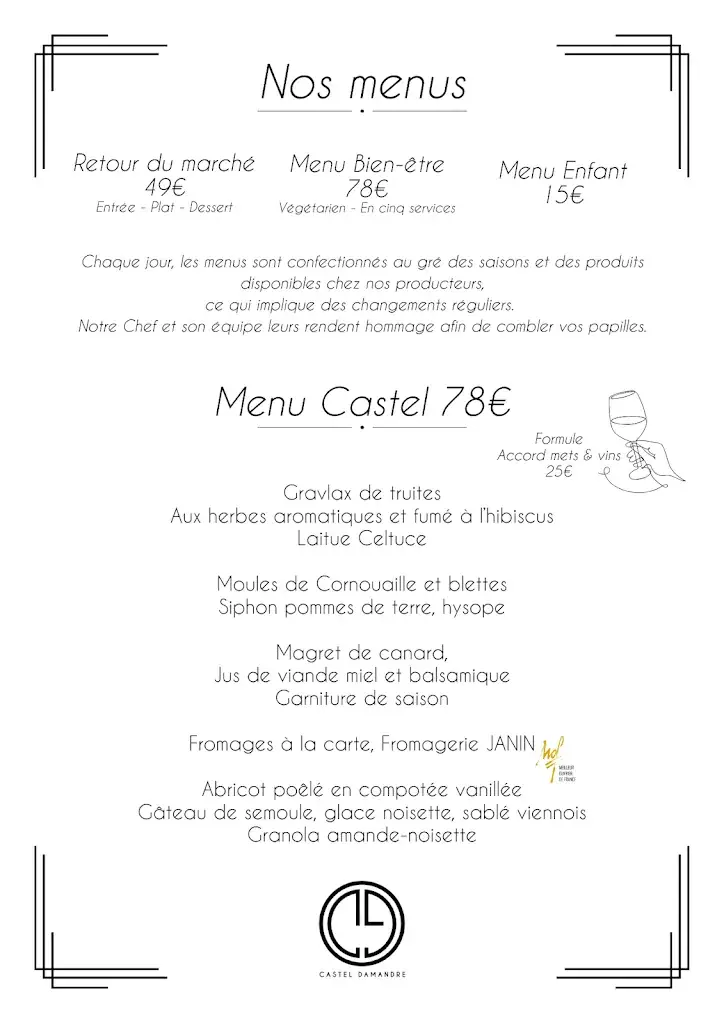 Menu_Castel Damandre - Demeures & Châteaux_Planches-près-Arbois_image_1