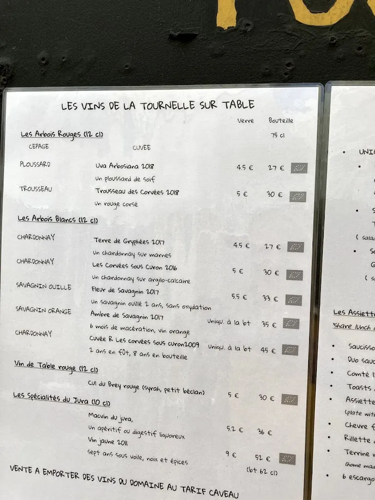 Menu_Domaine de la Tournelle / bistrot de la Tournelle_Arbois_image_3
