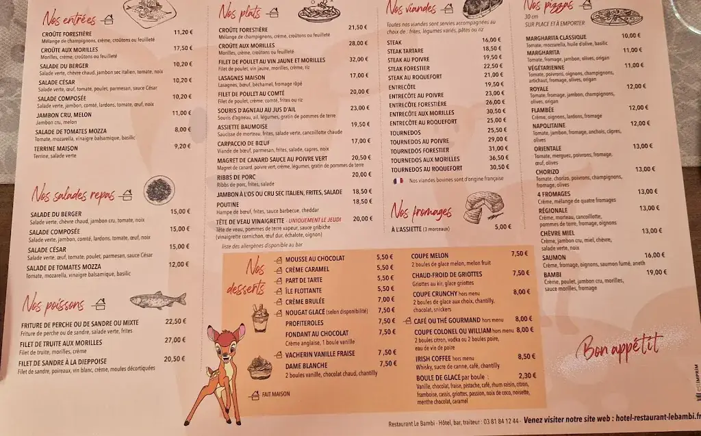 Menu_Restaurant Le Bambi_Baume-les-Dames_image_1