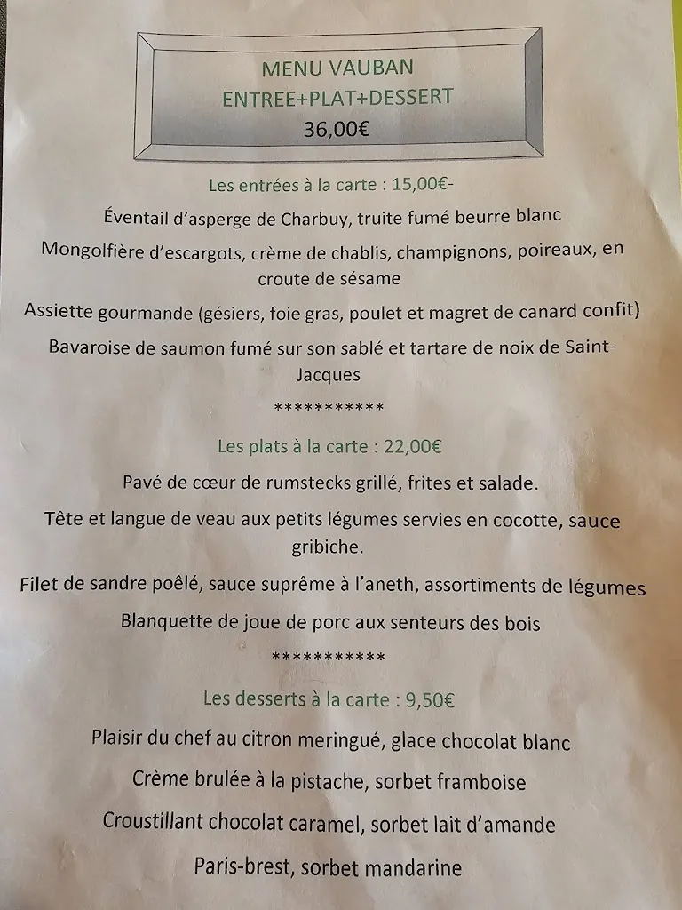 Menu_Restaurant Relais des Gourmets_Avallon_image_1
