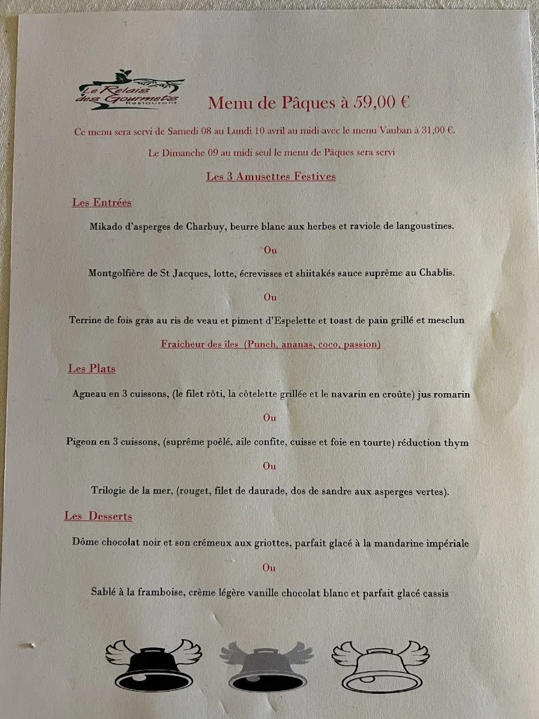 Menu_Restaurant Relais des Gourmets_Avallon_image_2