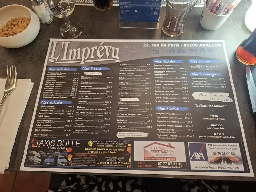 Menu_L'Imprévu_Avallon_image_1