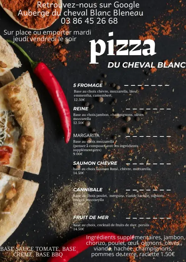 Menu_Auberge Du Cheval Blanc_Bléneau_image_3