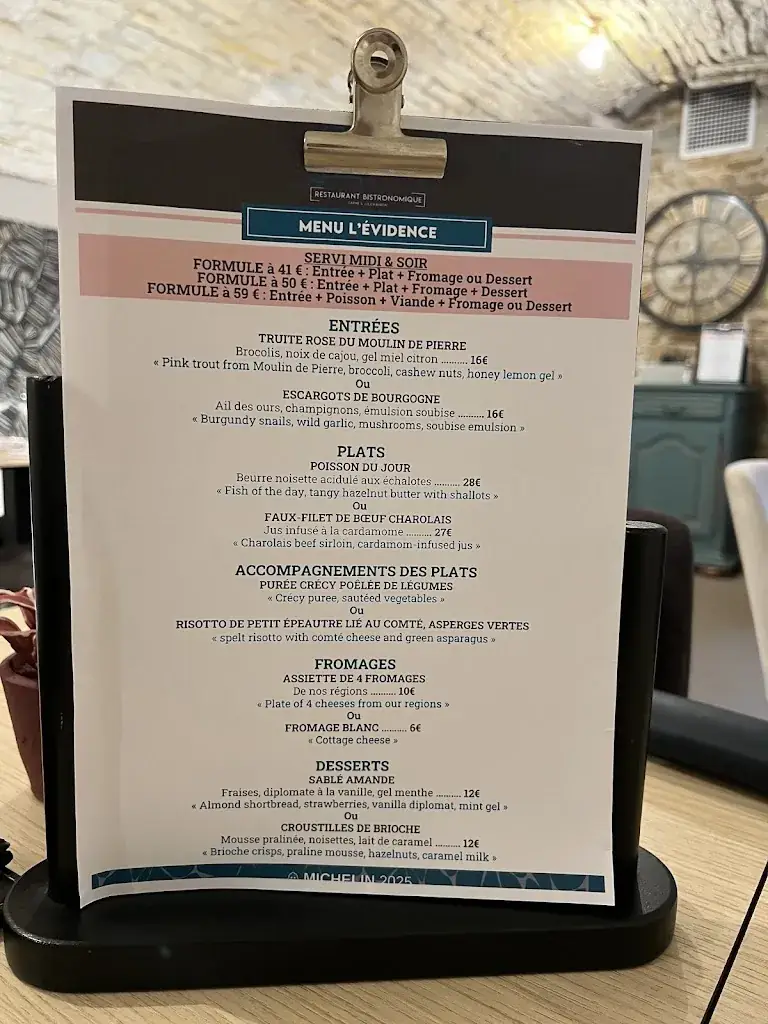 Menu_Restaurant Dijon L'évidence_Dijon_image_1