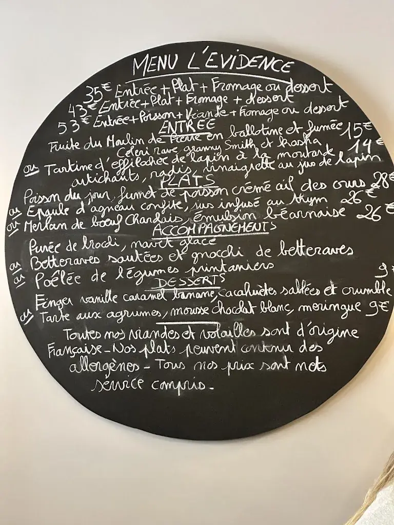 Menu_Restaurant Dijon L'évidence_Dijon_image_4