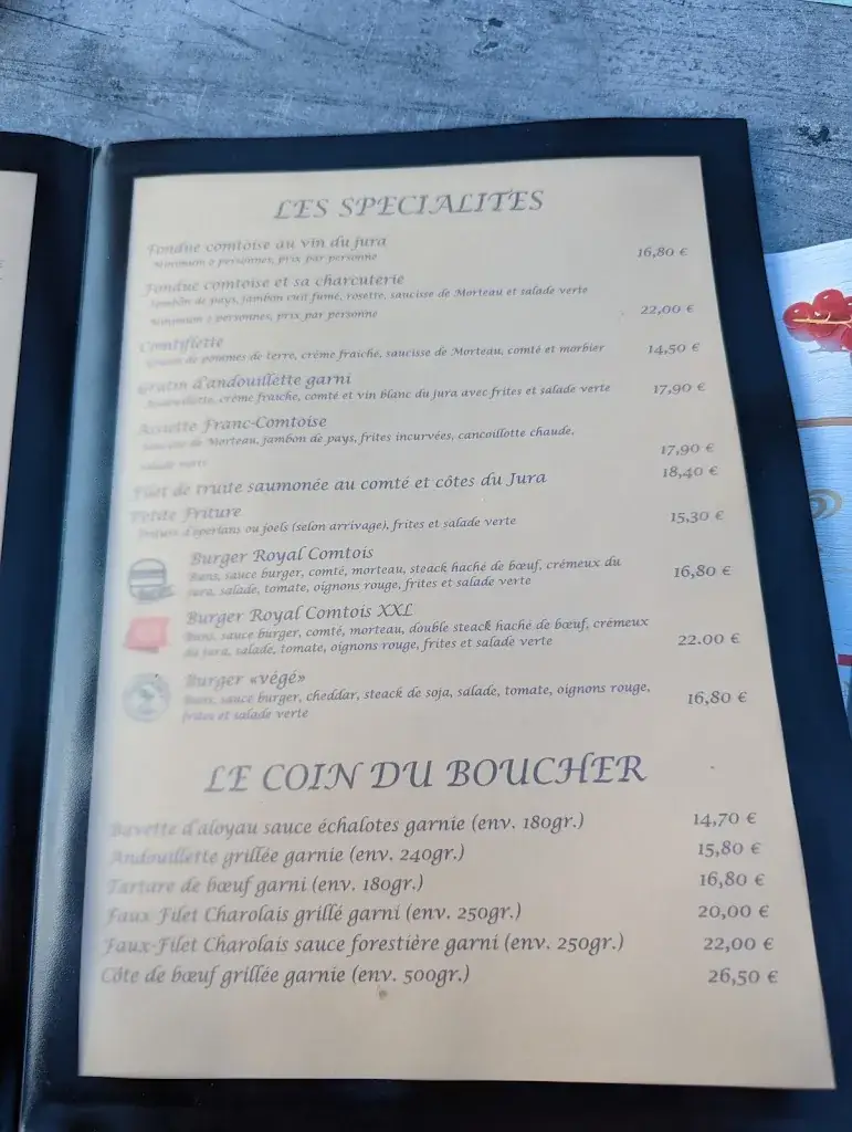 Menu_Restaurant Brasserie Le Jura_Bletterans_image_1