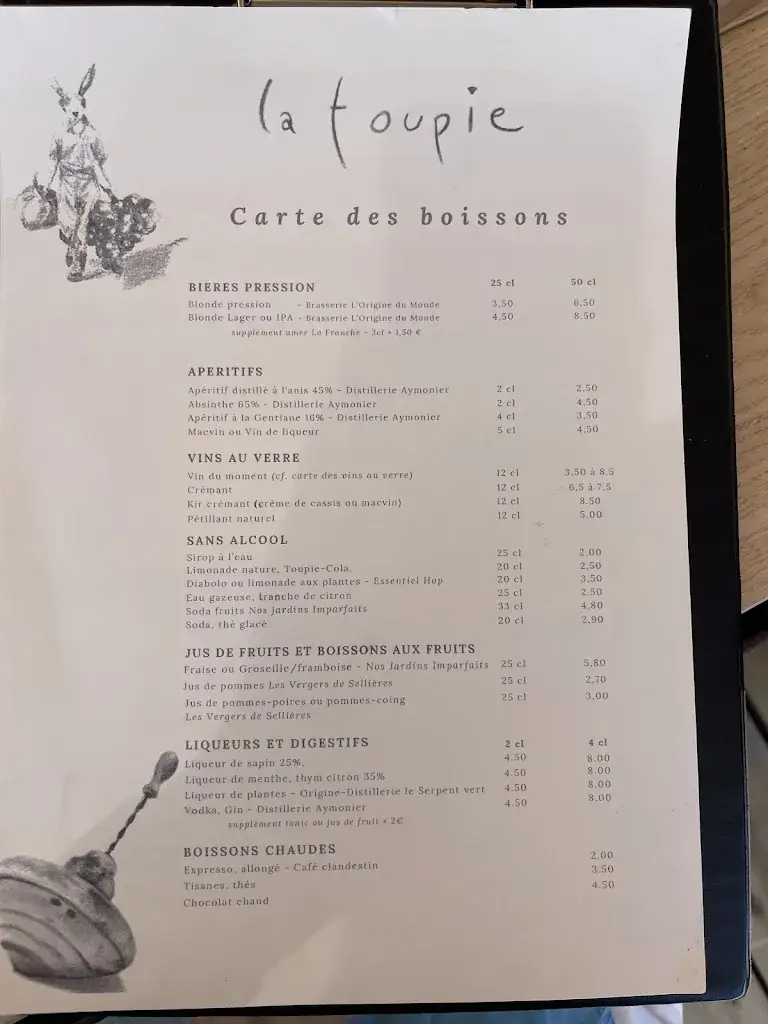 Menü_Restaurant La Toupie_Passenans_Bild_1