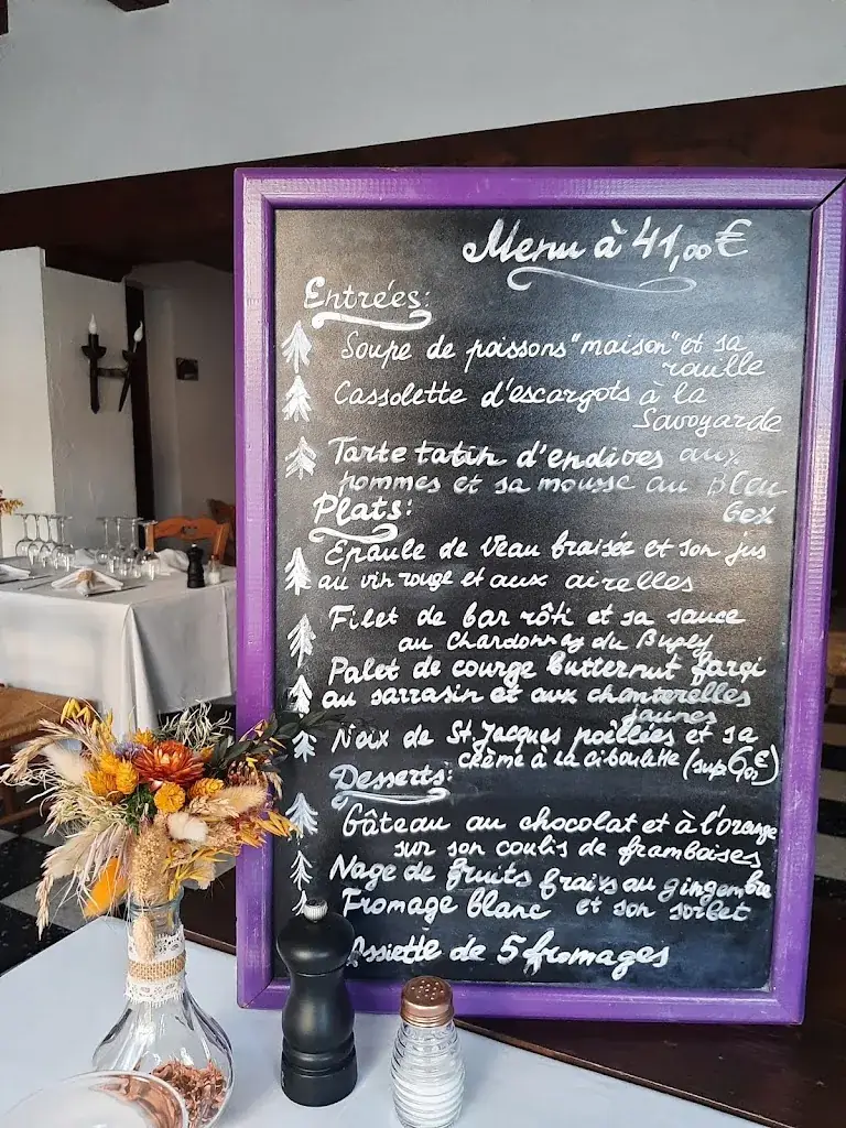 Menu_Restaurant Auberge LES GENTIANES_Poizat-Lalleyriat_immagine_1