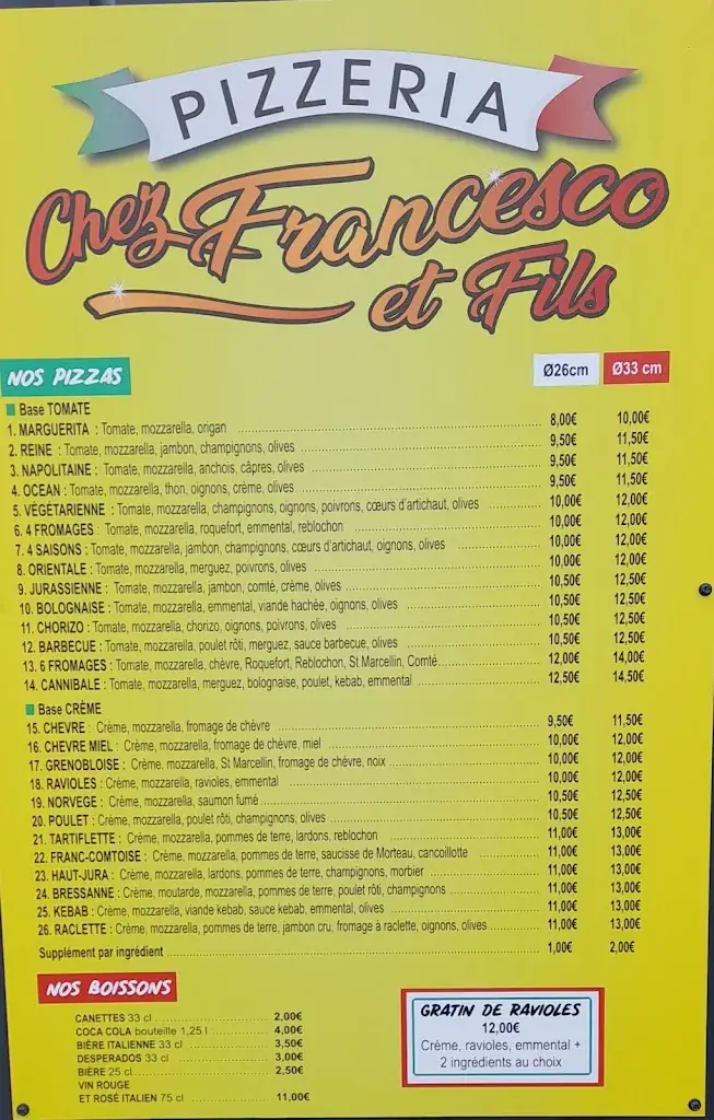 Menu_Pizza chez francesco et fils Bletterans_Bletterans_image_1