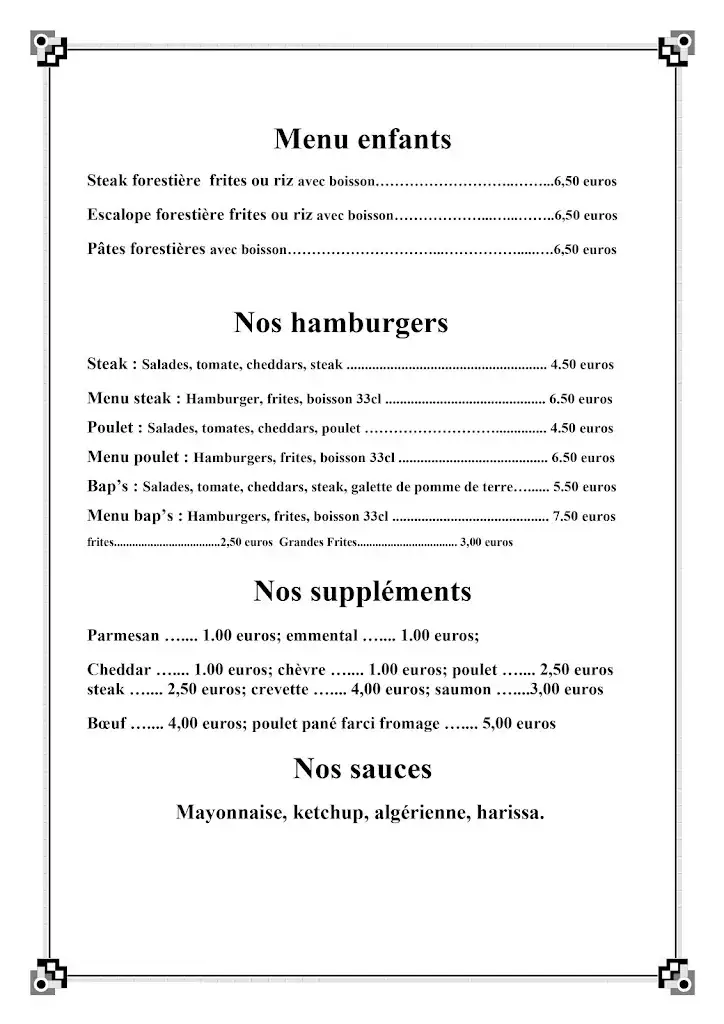 Menu_Restaurant Le Feeling_Audincourt_image_2