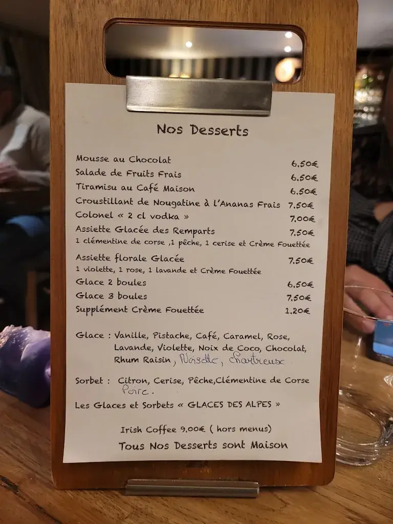 Menu_Restaurant des Remparts_Autun_immagine_1