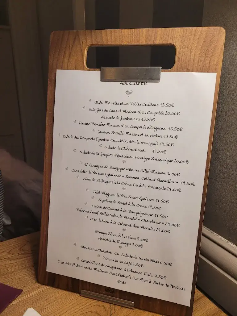 Menu_Restaurant des Remparts_Autun_immagine_3