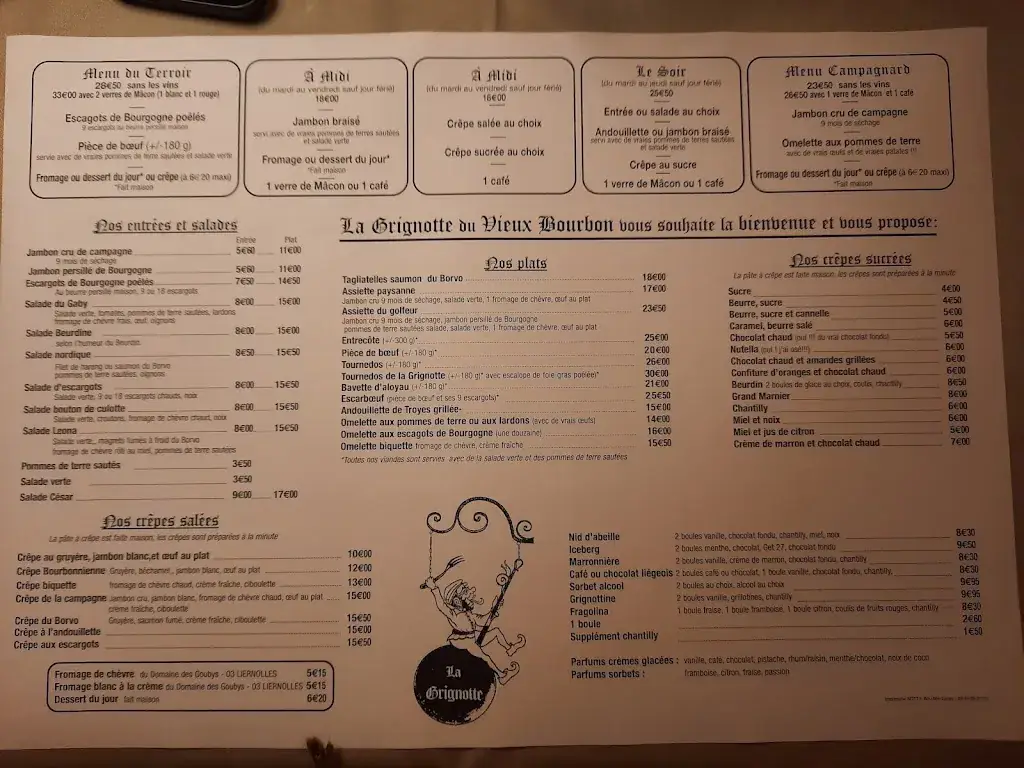 Menu_restaurant La Grignotte du Vieux-Bourbon_Bourbon-Lancy_image_1